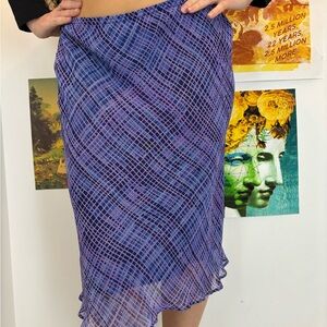 Atmosphere Asymmetrical Skirt in Purple and Blue